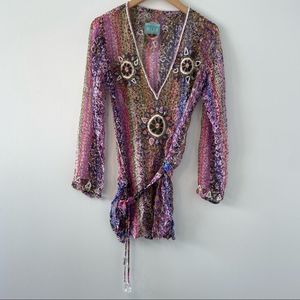 Taj By Sabrina Crippa Silk beaded cover up S